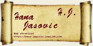 Hana Jašović vizit kartica